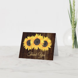 Tarjeta de agradecimiento a Rustic Sunflowers Wood