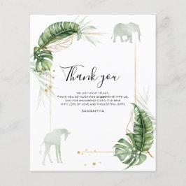 Tarjeta de agradecimiento a Safari Baby Shower Gir