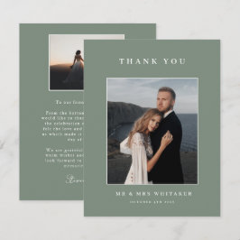 Tarjeta de agradecimiento a Sage Green Boda