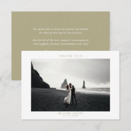 Tarjeta de agradecimiento a Sage Green Boda