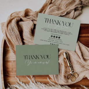 Tarjeta de agradecimiento a Sage Green Business