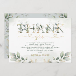 Tarjeta de agradecimiento a Sage Green Leafy Eucal