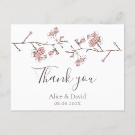Tarjeta de agradecimiento a Sakura Blossom Floral
