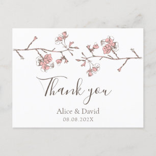 Tarjeta de agradecimiento a Sakura Blossom Floral