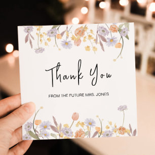 Tarjeta de agradecimiento a Scabiosa Wildflower Br