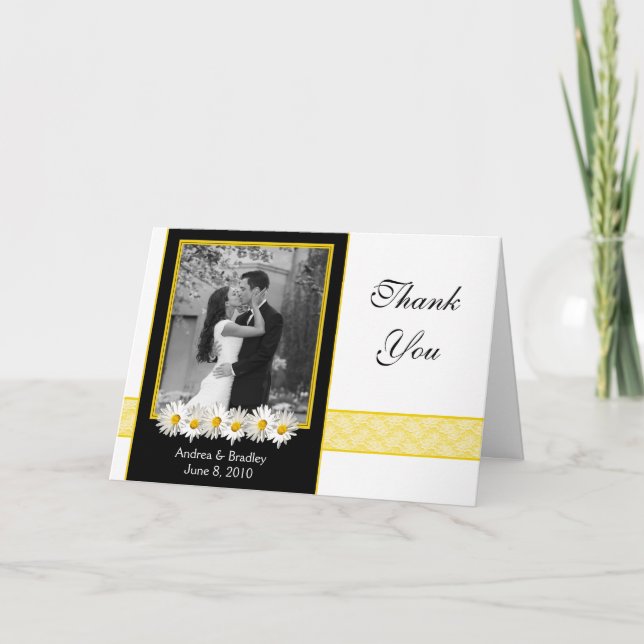 Tarjeta de agradecimiento a Shasta Daisy Boda (Anverso)