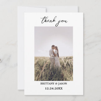 Tarjeta de agradecimiento a simple Boda de fotos c