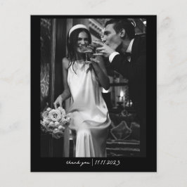 Tarjeta de agradecimiento a simple Boda de fotos d