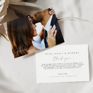 Tarjeta de agradecimiento a simple Boda de fotos M