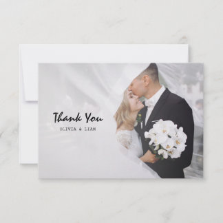 Tarjeta de agradecimiento a simple Boda de fotos P