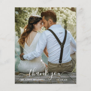 Tarjeta de agradecimiento a simple Boda de presupu