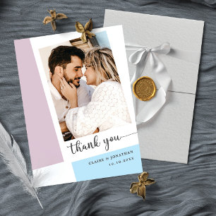 Tarjeta de agradecimiento a sincera Boda de fotos