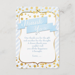 Tarjeta de agradecimiento a Snips & Snails Blue &