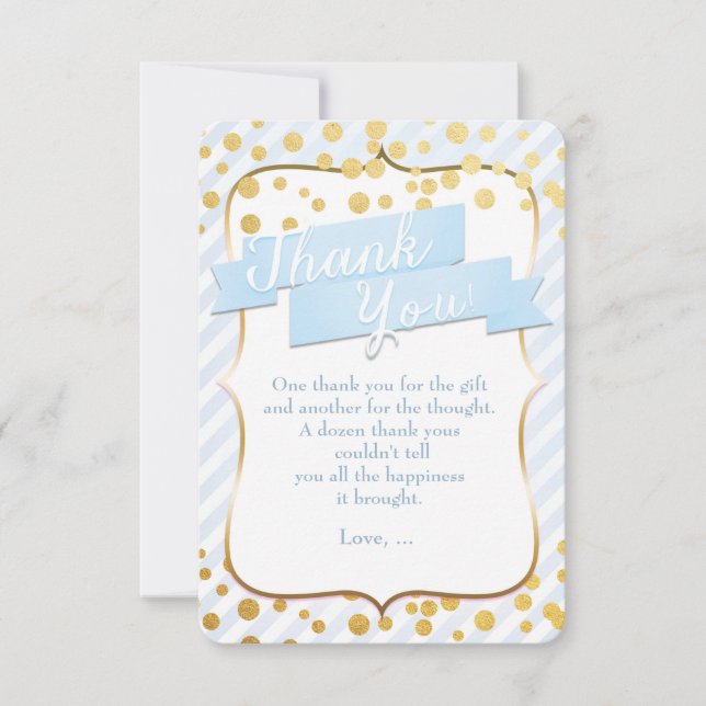 Tarjeta de agradecimiento a Snips & Snails Blue &  (Anverso)