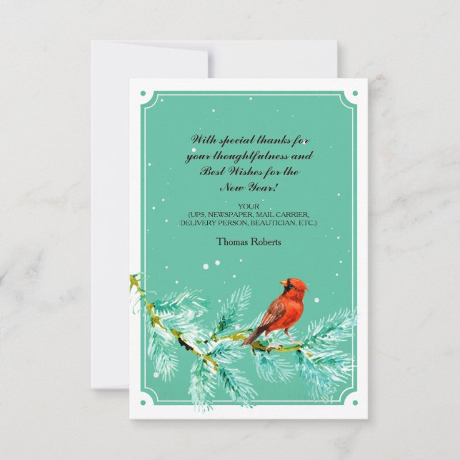 Tarjeta de agradecimiento a Snowbird Holiday (Anverso)