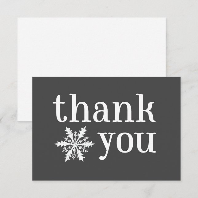 Tarjeta de agradecimiento a Snowflake de invierno (Anverso / Reverso)