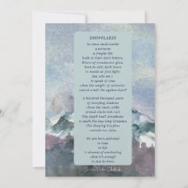 Tarjeta de agradecimiento a Snowflakes winter Desi