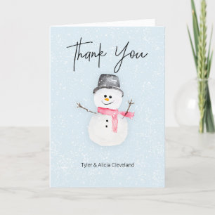 Tarjeta de agradecimiento a Snowman