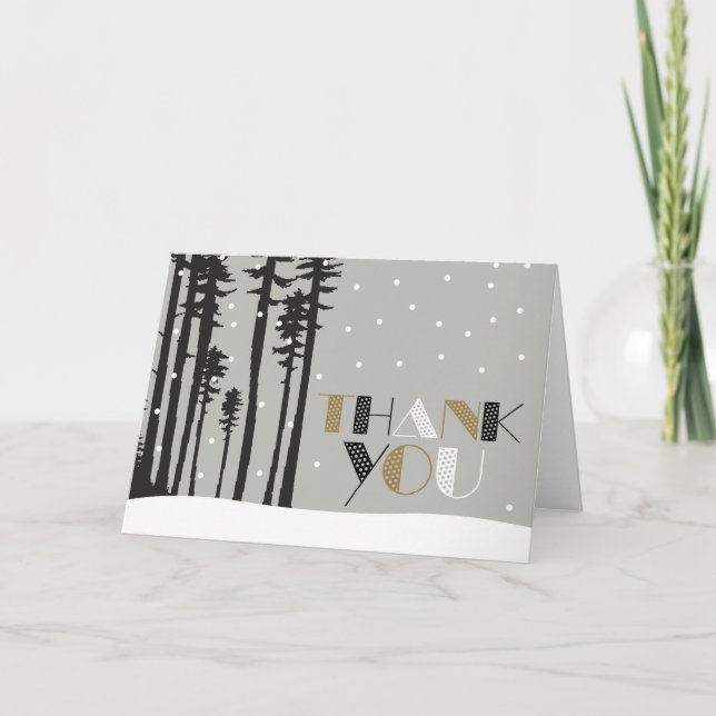 Tarjeta de agradecimiento a Snowy Winter Scene (Anverso)
