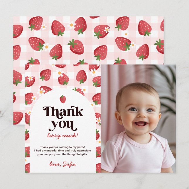 Tarjeta de agradecimiento a Strawberry Berry prime (Anverso / Reverso)