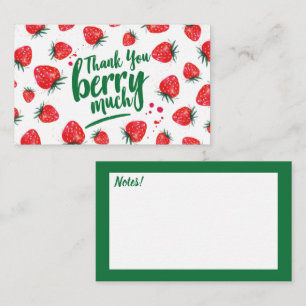 Tarjeta de agradecimiento a Strawberry Red Cute