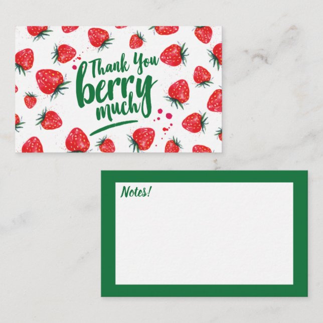 Tarjeta de agradecimiento a Strawberry Red Cute  (Anverso / Reverso)
