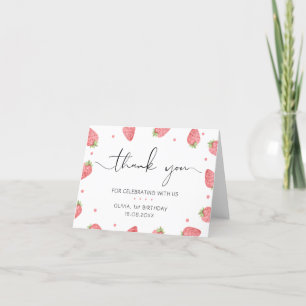 Tarjeta de agradecimiento a Strawberry Watercolor