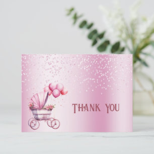 Tarjeta de agradecimiento a Stroller Rosa