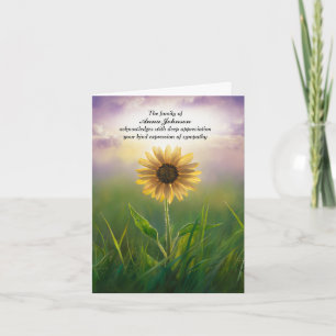 Tarjeta de agradecimiento a Sunflower in a Field S