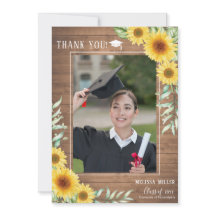 Tarjeta de agradecimiento a Sunflower rústico de m