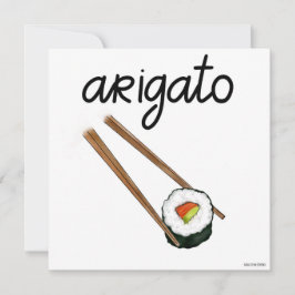 Tarjeta de agradecimiento a Sushi Arigato japonés