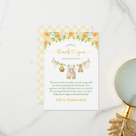 Tarjeta De Agradecimiento A Sweet Little One Lemon Citrus Floral Baby Shower