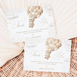 Tarjeta de agradecimiento a Teddy Bear con globos 