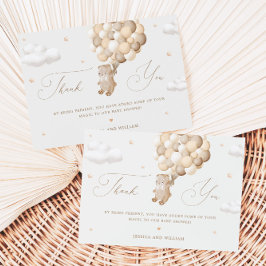 Tarjeta de agradecimiento a Teddy Bear con globos