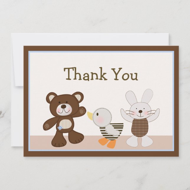 Tarjeta de agradecimiento a Teddy Bear Duckie Bunn (Anverso)