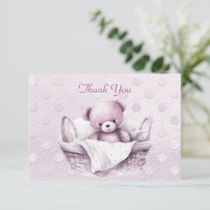 Tarjeta de agradecimiento a Teddy Bear rosado en l