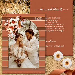 Tarjeta de agradecimiento a Terra Cotta Boho Boda