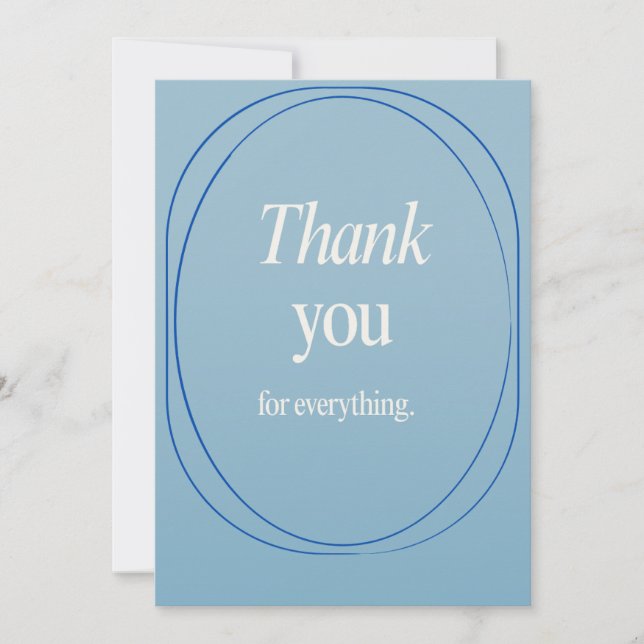 Tarjeta De Agradecimiento A thank you card for different occasions in blue (Anverso)