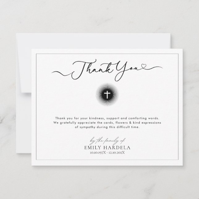 Tarjeta de agradecimiento a través del funeral rel (Anverso)