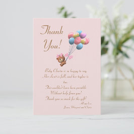 Tarjeta de agradecimiento a través del tema de Oso