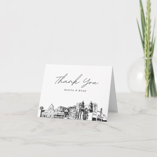 Tarjeta de agradecimiento a Tucson Skyline Sketch  (Anverso)