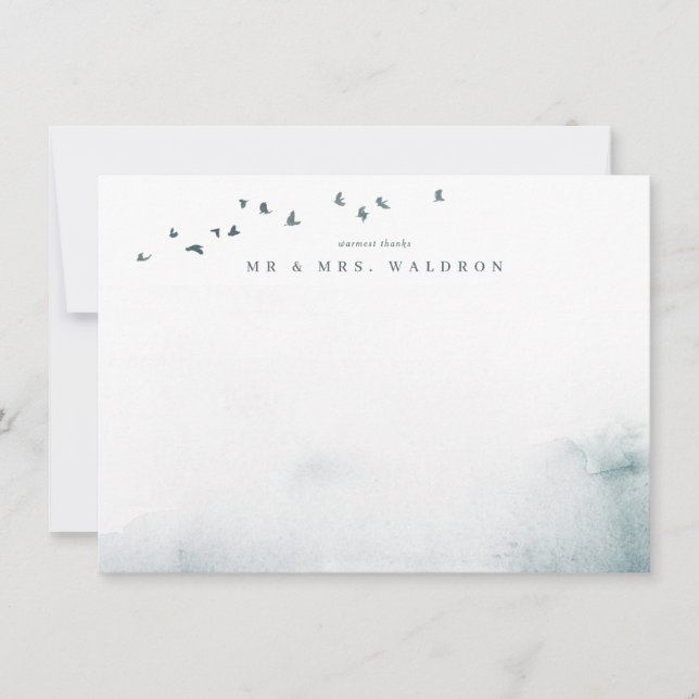 Tarjeta de agradecimiento a un Boda de flores silv (Anverso)