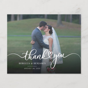 Tarjeta de agradecimiento a un Boda de fotos moder