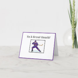 Tarjeta De Agradecimiento A Un Gran Entrenador De Hockey