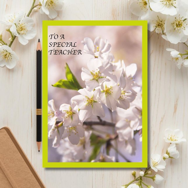 Tarjeta De Agradecimiento A un profesor especial Flor de cerezo japonesa (Subido por el creador)