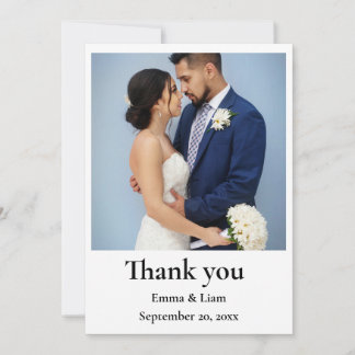 Tarjeta de agradecimiento a un simple Boda fotográ