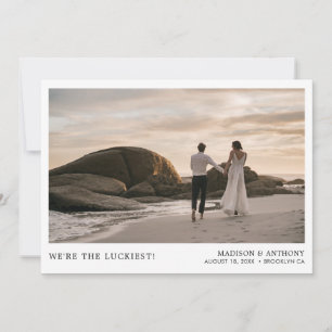 Tarjeta de agradecimiento a un simple Boda fotográ