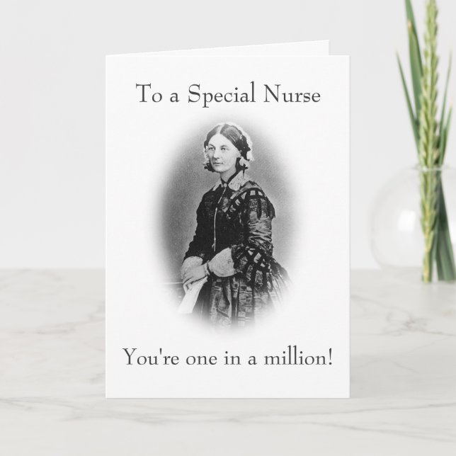 Tarjeta De Agradecimiento A una enfermera especial-Florence Nightingale (Anverso)