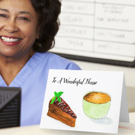 Tarjeta De Agradecimiento A una maravillosa enfermera con pastel de chocolat