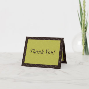 Tarjeta de agradecimiento a Vintage Brown/Green Bo